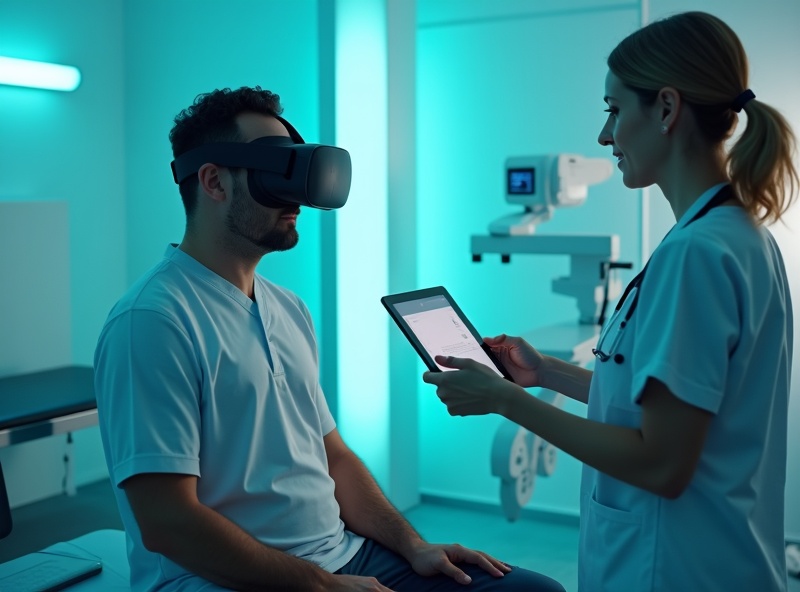 Pacjent i terapeuta podczas sesji VR